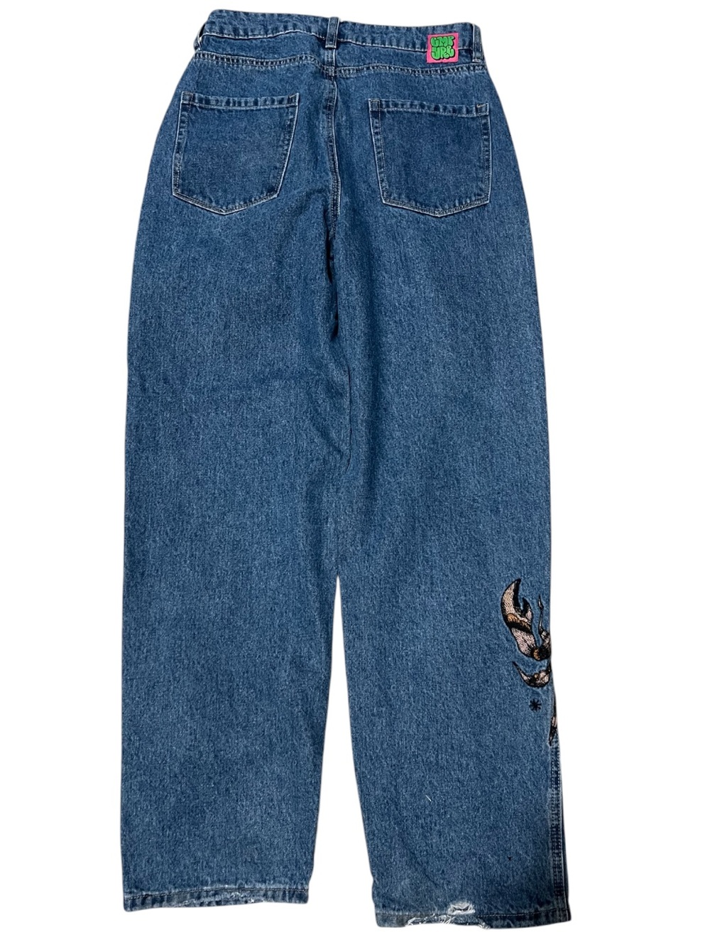 EMPYRE TORI SCORPION EMBROIDERED LOOSE FIT SKATE JEANS Inseam 31 - Picture 3 of 7